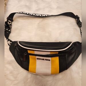 Michael Kors Black and Gold Belt Bag
